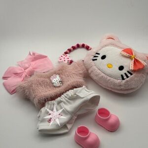 Labubu Hello Kitty Outfit Pink & White